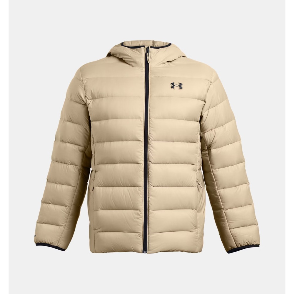 Under Armour® (Men's XL) Legend™ Hooded‎ Down Jacket in Khaki/Black - $180